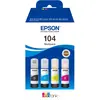 Image de Epson 104 Recharge d'encre originale EcoTank C13T00P640 - Pack de 4 (Noir, Cyan, Magenta, Jaune)