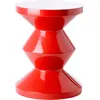 Image de POLSPOTTEN - Tabouret Zig Zag - Rouge - Polyester laqué - Designer Pols Potten Studio