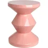 Image de POLSPOTTEN - Tabouret Zig Zag - Rose - Polyester laqué - Designer Pols Potten Studio
