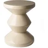 Image de Pols Potten - Tabouret Zig Zag - Beige - Polyester laqué