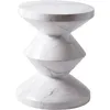 Image de POLSPOTTEN - Tabouret Zig Zag - Blanc - Marbre