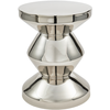 Image de POLSPOTTEN - Tabouret Zig Zag - Argent - Métal