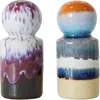 Image de HK LIVING - Ensemble salière et poivrière 70s ceramics - Multicolore - Grès émaillé