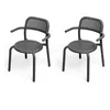 Image de Fatboy - Lot de 2 fauteuils empilables Toní - Noir - Aluminium - Designer Erik Stehmann