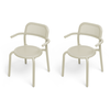 Image de Fatboy - Lot de 2 fauteuils empilables Toní - Beige - Aluminium - Designer Erik Stehmann