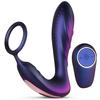 Image de Anneau pénien + Plug Vibrant BLACK HOLE Hueman 11 x 3.3cm