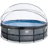 Image de Piscine avec pompe filtrante à sable et dôme et pompe à chaleur enfant Exit Toys Stone 488 x 122 cm Gris TU 30.67.16.00
