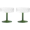 Image de & klevering - Coupe à champagne Twirl - Vert - Verre