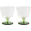 Image de & klevering - Verre à pied Petal - Vert - Verre borosilicaté