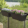 Image de vidaXL Jardinières avec crochets 2 pcs noir résine tressée jardinière de jardin jardinière de patio boîte à plantes 366401 en occasion ou reconditionné