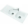 Image de Evier 2 bacs à encastrer NESTOR PLUS - Couleur : Blanc brillant - Dimensions : 1130 x 510 mm - En céramique