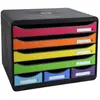Image de Module de classement Exacompta Store box - 7 tiroirs format à l'italienne A4+ - Noir / Façades arlequin