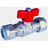 Image de Vanne à sphère laiton 670 pour tube cuivre - Raccords chromés sphéro-conique Male / Male - Diamètre 16 mm
