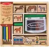Image de Melissa & Doug - 9 Tampons Chevaux Avec Encre + 5 Crayons - Jouet En Bois - Activité Manuelle Enfant - Loisir Créatif - Jouet D'Activité, De Développement Et D'Apprentissage - Cadeau Enfant 3 Ans Et +