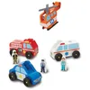 Image de Melissa & Doug | Ensemble de Jeu à Véhicules d'urgence en Bois | Pour garçon ou fille | 3+