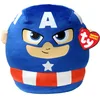 Image de TY - Marvel Squish a boos - Coussin Captain America 20 cm - TY39257 - Bleu, Rouge - Dès 3 Ans