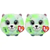 Image de Ty Beanie Balls Evie Le Chaton Vert avec Les Yeux Bleus pailletés, Animaux en Peluche Doux et Ronds à Collectionner 8 cm T42537 (Lot de 2)