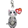 Image de TY Beanie Bellies Clips Bague Porte-clés en Peluche, Mitzi Le Chaton avec Yeux Bleus Scintillants, Animaux en Peluche avec Ventre Doux 12 cm T43100