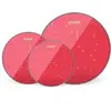 Image de Pack Fusion - Peaux Evans Hydraulic rouges (10", 12", 14") et peau de frappe pour caisse claire 14" UV1 sablée