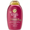 Image de OGX, Après-Shampooing Keratin Oil (flacon de 385 ml)   Soin capillaire fortifiant pour cheveux cassants   Après-shampooing revitalisant à l'huile de kératine