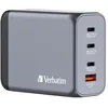 Image de Verbatim Chargeur GaN de 200W, Chargeur USB-C à 4 Ports, Adaptateur Secteur avec 3 x USB-C et 1 x USB-A, Chargeur Rapide multiprise, pour Ordinateur Portable, Tablette, Smartphone et Bien Plus Encore