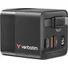 Image de Verbatim GaN Charger 65 W Adaptateur de voyage 65 W 1x USB-A, 1x USB-C® Power Delivery, Power Delivery 3.0, QC 3.0 noir chargeur rapide, GaN, avec adaptateur