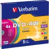 Image de DVD+RW vierge Verbatim 43297 5 pc(s) 4.7 GB 120 min couleur