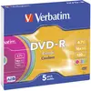 Image de DVD-R vierge Verbatim 43557 5 pc(s) 4.7 GB 120 min couleur