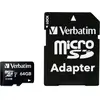 Image de Carte microSDXC Verbatim MICRO SDXC 64GB CL 10 ADAP 64 GB Class 10 avec adaptateur SD