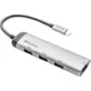 Image de Verbatim 49147 Hub USB 4 ports USB-A USB 3.2 Gen1 5 GBit/s avec fiche mâle USB-C, affichage LED gris
