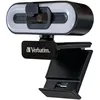 Image de Verbatim Webcam avec Microphone et éclairage AWC-02, caméra Externe pour Ordinateur Portable ou PC, Full HD 1080p avec autofocus, idéale pour Les appels vidéo ou Le Streaming