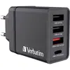 Image de Verbatim CHR-30EU1 Chargeur USB 30 W 3x USB-A, 1x USB-C® Power Delivery, QC 3.0, Power Delivery 3.0 noir
