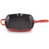 Image de LE CREUSET Skillet Gril en Fonte Émaillée, Carré, 26 cm, 2,86 kg, Cerise, 20183260600422