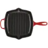 Image de Le Creuset Signature Poêle grill carrée rouge cerise - 26 cm