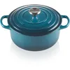 Image de Le Creuset Cocotte Signature en Fonte Émaillée avec Couvercle, 20 cm, Ronde, 2,4 L, 3,092 kg, Deep Teal, 21177206422430