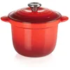 Image de Le Creuset Cocotte en fonte émaillée avec Couvercle et Intérieur en Grès, 18 cm, 2 litres, Cerise, 41110180600460