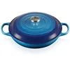 Image de Le Creuset Cocotte peu profonde avec couvercle en fonte émaillée Signature, 30 cm, 3.2 Litres, Azure, 21180302202430
