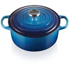 Image de Le Creuset Cocotte Signature en Fonte Émaillée avec Couvercle, 24 cm, Ronde, 4,2 L, 4,305 kg, Azure, 21177242202430