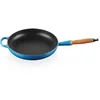 Image de LE CREUSET Poêle à frire en Fonte Émaillée avec poignée en bois, 28 cm, Azure, 20258282200422