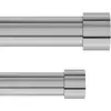 Image de Umbra Cappa Double Tringle À Rideaux Extensible, 2,5cm, 168-305cm, 4 Embouts, Supports Muraux et Matériel De Fixation Inclus, Acier, Nickel/Acier