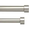 Image de Umbra Cappa Double Tringle À Rideaux Extensible, 2,5cm, 305-457cm, 4 Embouts, Supports Muraux et Matériel De Fixation Inclus, Acier, Nickel/Acier