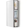Image de UMBRA Cubiko Mirror. Miroir et étagère de rangement en métal. Pour salle de bain ou entrée, idéal pour les petits logements. Coloris noir.
