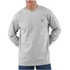 Image de Carhartt Workwear Long Sleeve Pocket T-Shirt Utilitaire de Travail, Gris chiné, Large Homme