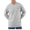 Image de Carhartt Workwear Long Sleeve Pocket T-Shirt Utilitaire de Travail, Gris chiné, Small Homme