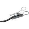 Image de TWEEZERMAN Ciseaux à barbe et peigne à barbe (Moustache Scissors & Comb Set, Trim and Cutting, Ergonomic Design), argent