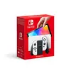 Image de Nintendo Switch (modèle OLED) avec station d’accueil et paire de Joy-Con blanches - Version EU