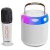 Image de Bontempi | Enceinte Acoustique sans Fil avec Microphone sans Fil et Éclairage RGB, 13,5x8,4x8,4 cm