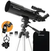 Image de Celestron 22030 Travel Scope Portable Refractor Telescope with 80mm Lens, Fully-Coated Glass Optics, Bonus Astronomy Software Package and Digiscoping Smartphone Adapter