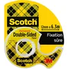Image de Scotch Le ruban Scotchdouble face-1 Rouleau 12,7mm x 6,3m sur dévidoir manuel-Ruban double face transparent, pour l'emballage des cadeaux de Noël et des fournitures de vacances, application sans tache