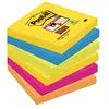 Image de Post-it Note adhésive 6546SR 76 mm x 76 mm vert fluorescent, bleu ultra, jaune ultra, rose ultra, orange fluorescent 540 feuille(s)